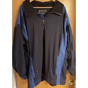Columbia Convert Quarter Zip‎ Heavy Nylon Jacket Blue  XL